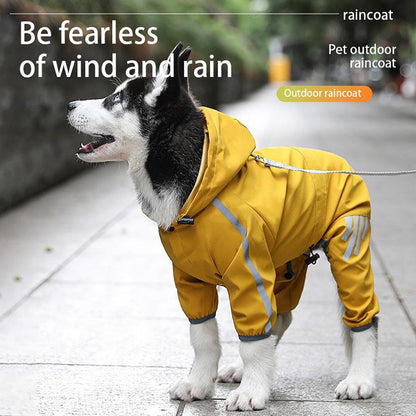 Reflective Hooded Dog Raincoat