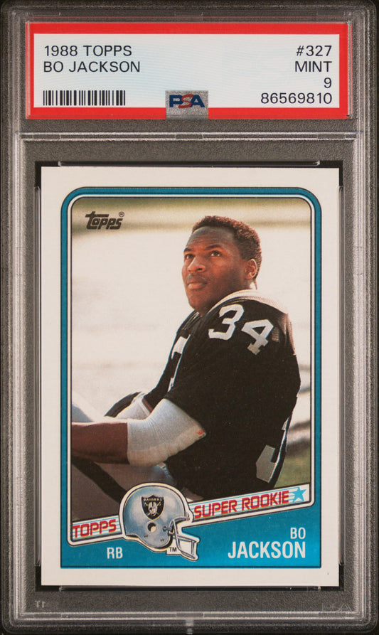 Graded 1988 Topps Super Rookie Bo Jackson #327 Rookie RC Baseball Card PSA 9 Mint