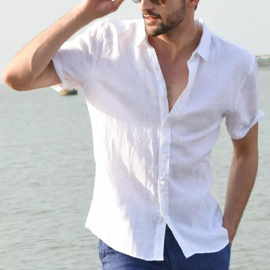 Men's Short Sleeve Button Down Shirt - Lightweight Summer Casual