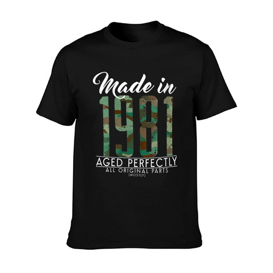 Womens 40th Birthday Camou Made in 1981 40 Years Old Soldier  Durable T-Shirt