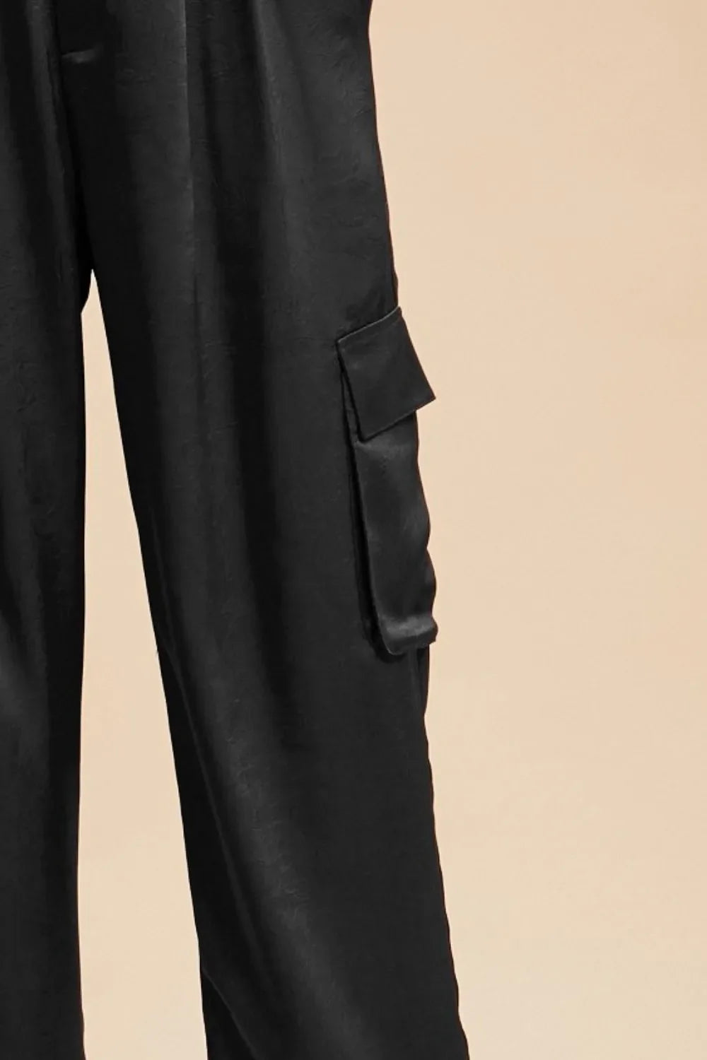 Annie Wear Wide Leg Cargo Satin Pants