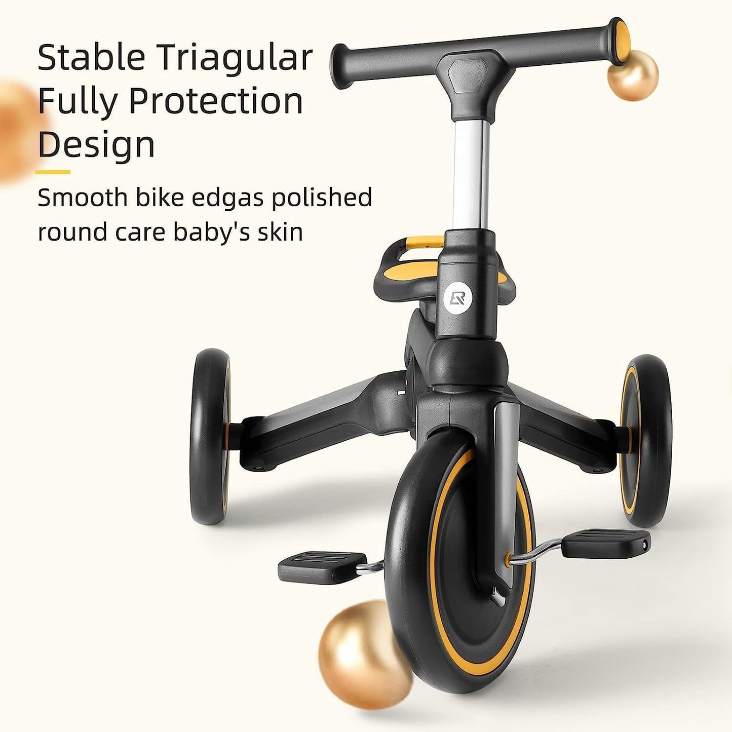 Kids 3 in 1 Tricycle Adjustable Seat Removable Pedals Toddler Ride On Bike