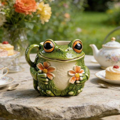 Garden Floral Tree Frog Mug
