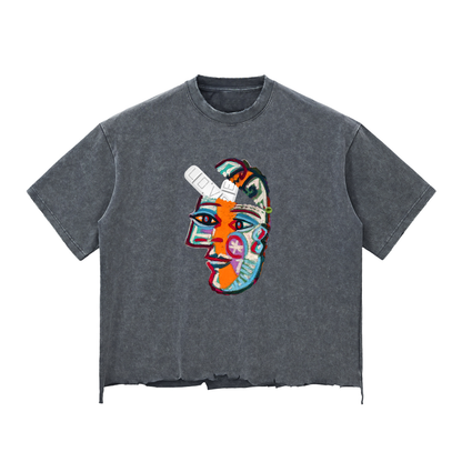 Love Pillcaso Snow Wash Raw-Hem Boxy T-shirt