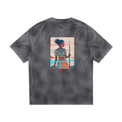 Amaru Khan Stars Dirty Washed T-shirt