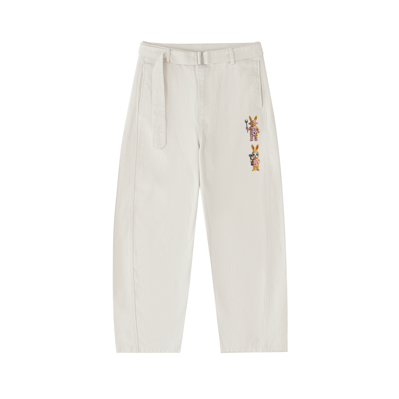RaTChet BunneeZ Belted Barrel-leg Chino Pants
