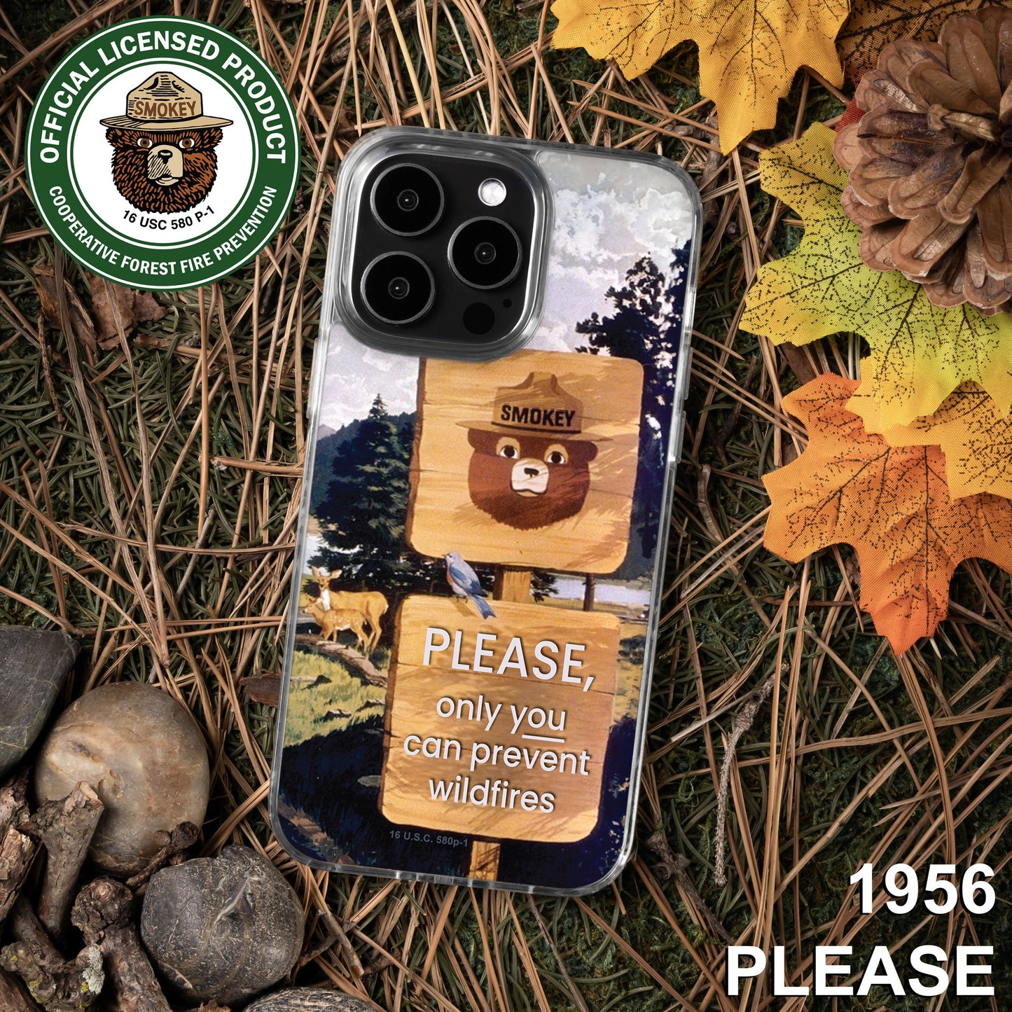 Smokey Bear Classic HD Apple iPhone 14 Series Mag-Safe Phone Case