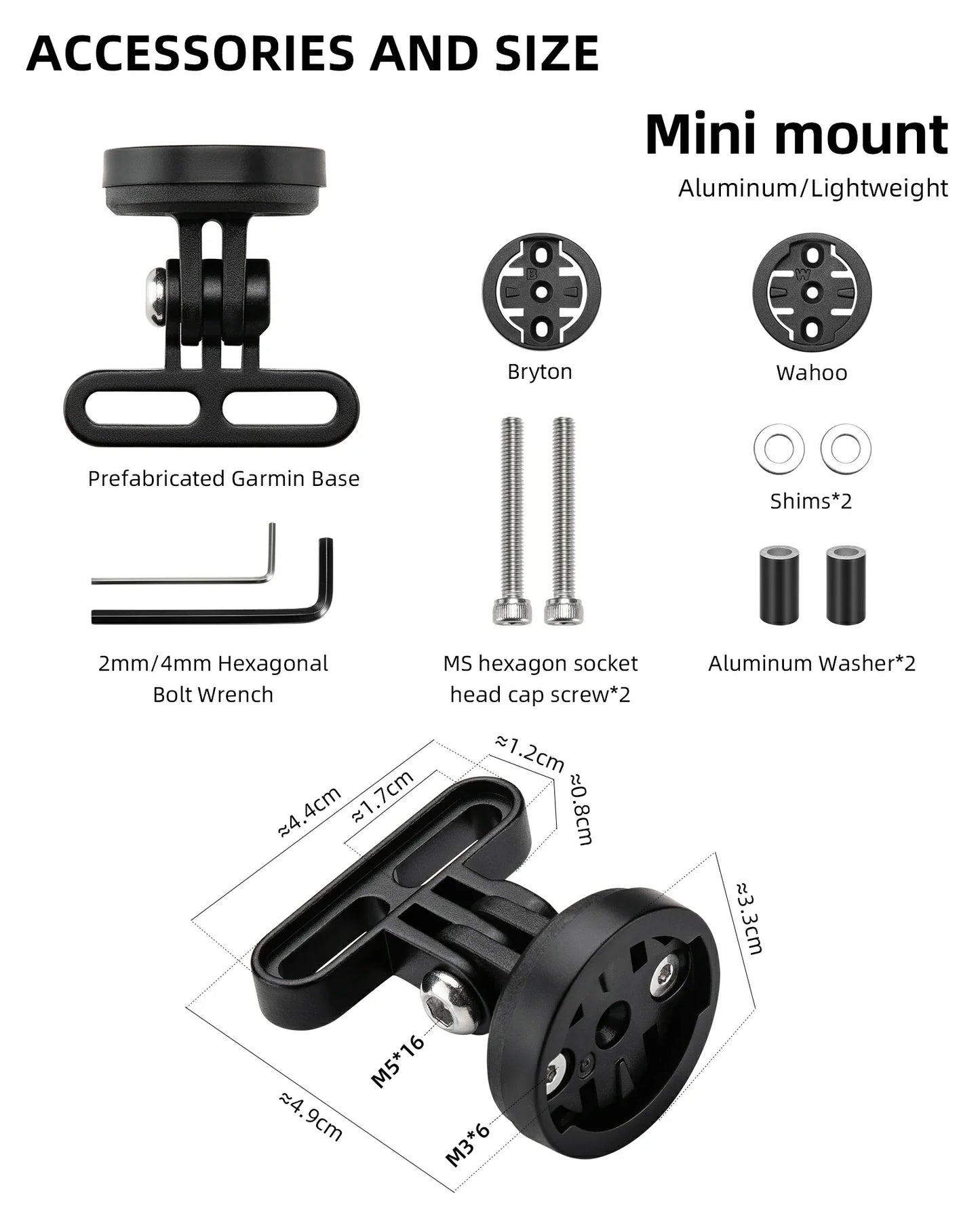 ROCKBROS Bike Computer Mount Out-Front Aluminum Integrated Bicycle Cycling Computer Mount