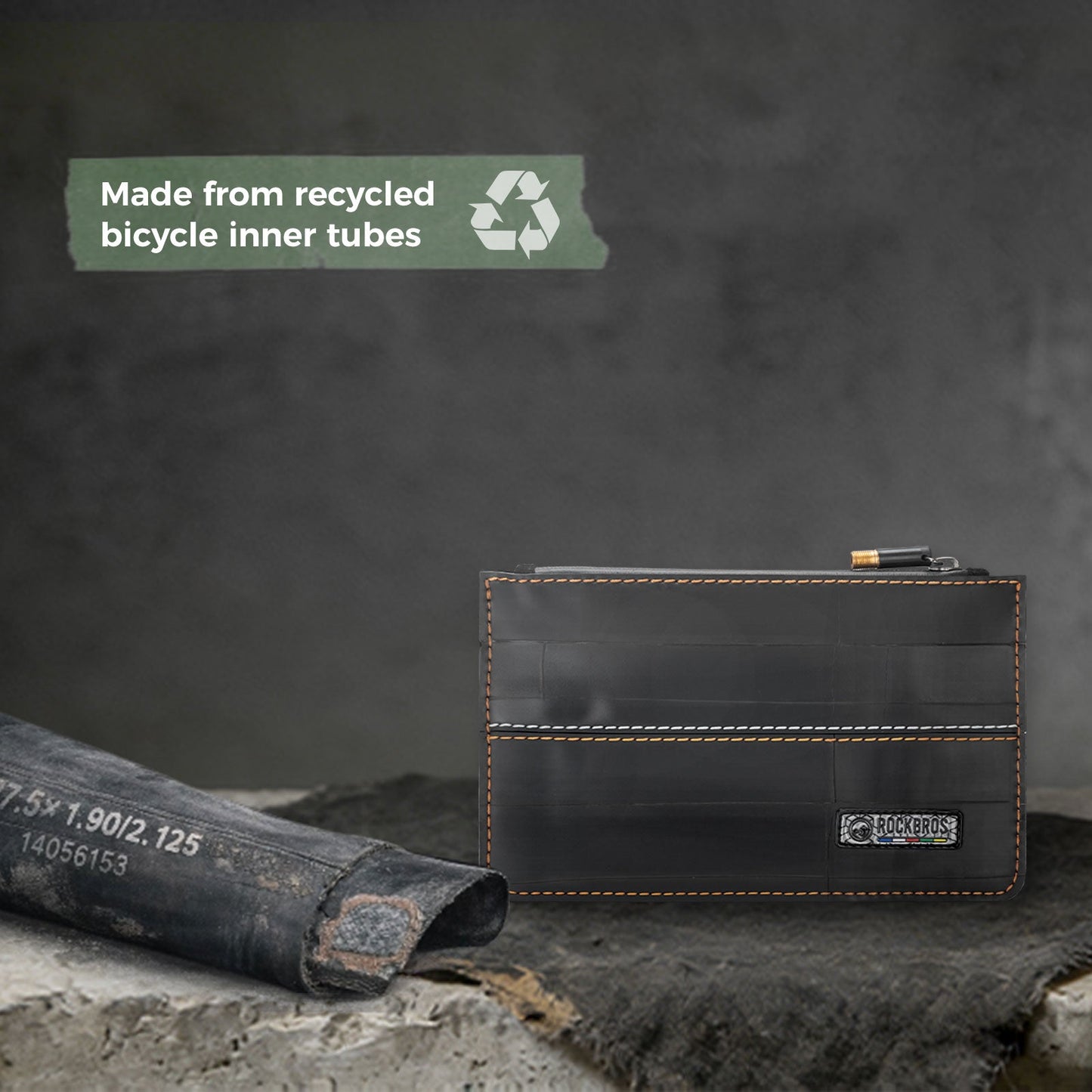 Sustainable Eco-Friendly Recycled Tire Bike Wallet 0.7L ROAD TO SKY