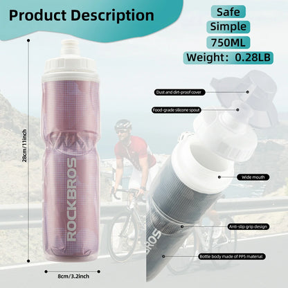 ROCKBROS 24OZ Insulated Bike Water Bottle