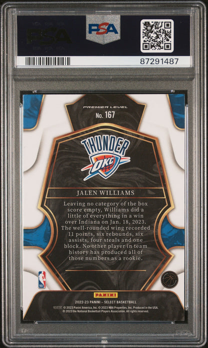Graded 2022 Panini Select Jalen Williams #167 Blue Rookie RC Basketball Card PSA 10 Gem Mint