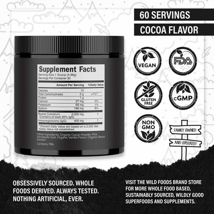 Wholesale Case of 6 - Wild Colostrum Powder, Grass-fed, Chocolate 5.22oz