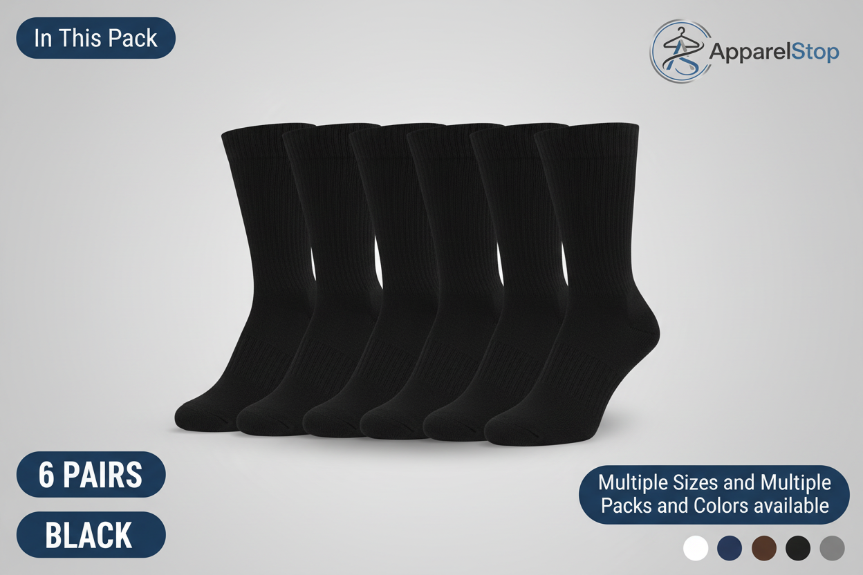 Diabetic Crew Socks Non-Binding Cotton Health Circulatory for Men and Women Multi-Pack 9-15