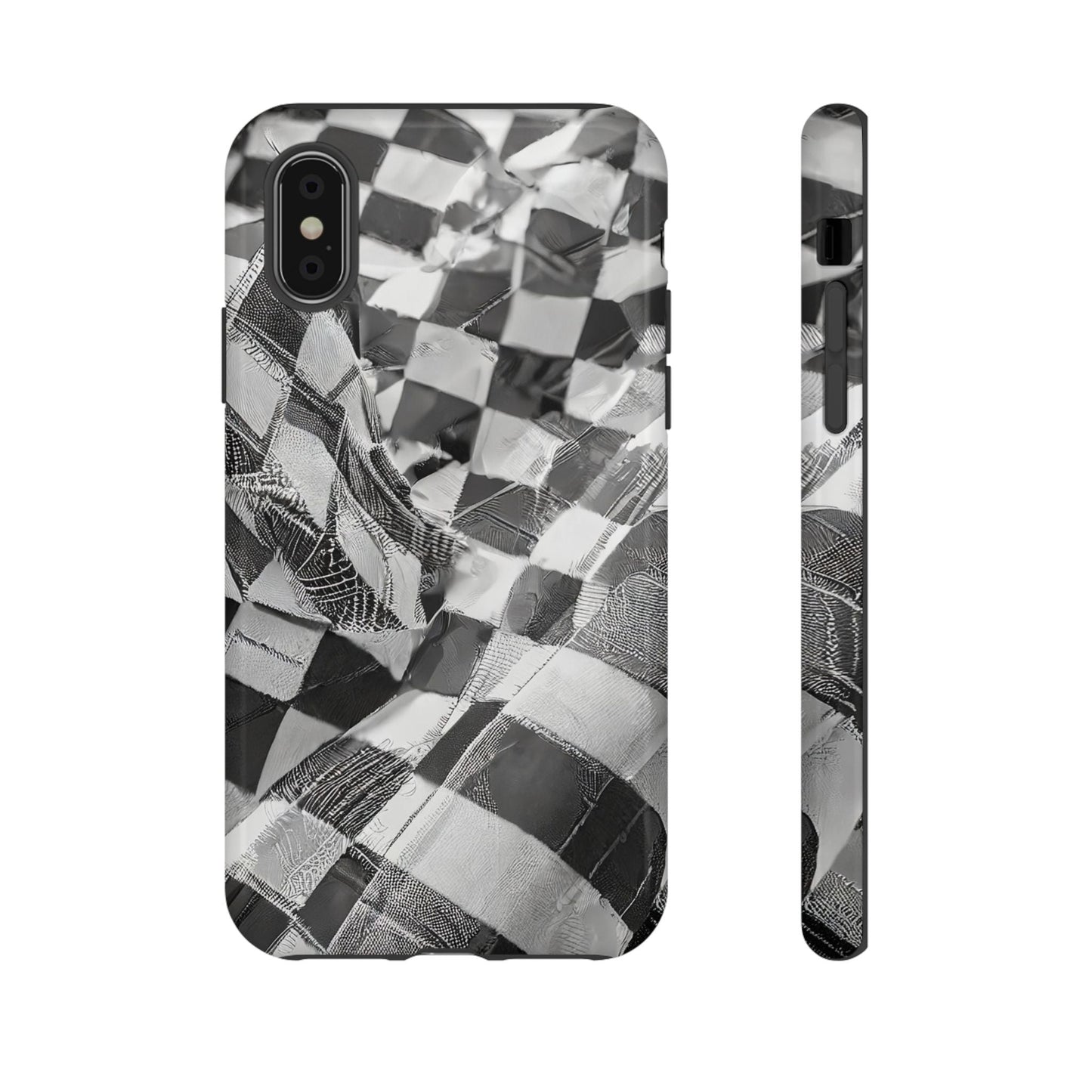 Abstract Checker Print Tough Phone Case