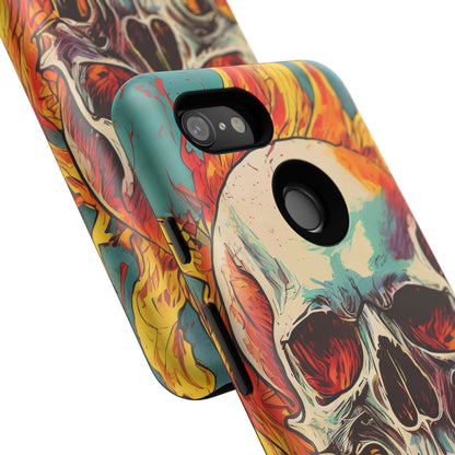 Flaming Skull Tough Phone Case