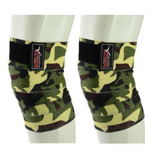 MRX Weightlifting Knee Wraps Gym Workout Lifting Wrap Camo Style Unisex