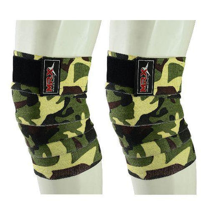 MRX Weightlifting Knee Wraps Gym Workout Lifting Wrap Camo Style Unisex