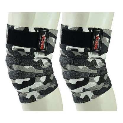 MRX Weightlifting Knee Wraps Gym Workout Lifting Wrap Camo Style Unisex