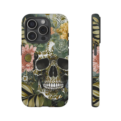 Floral Skull Tough Phone Case