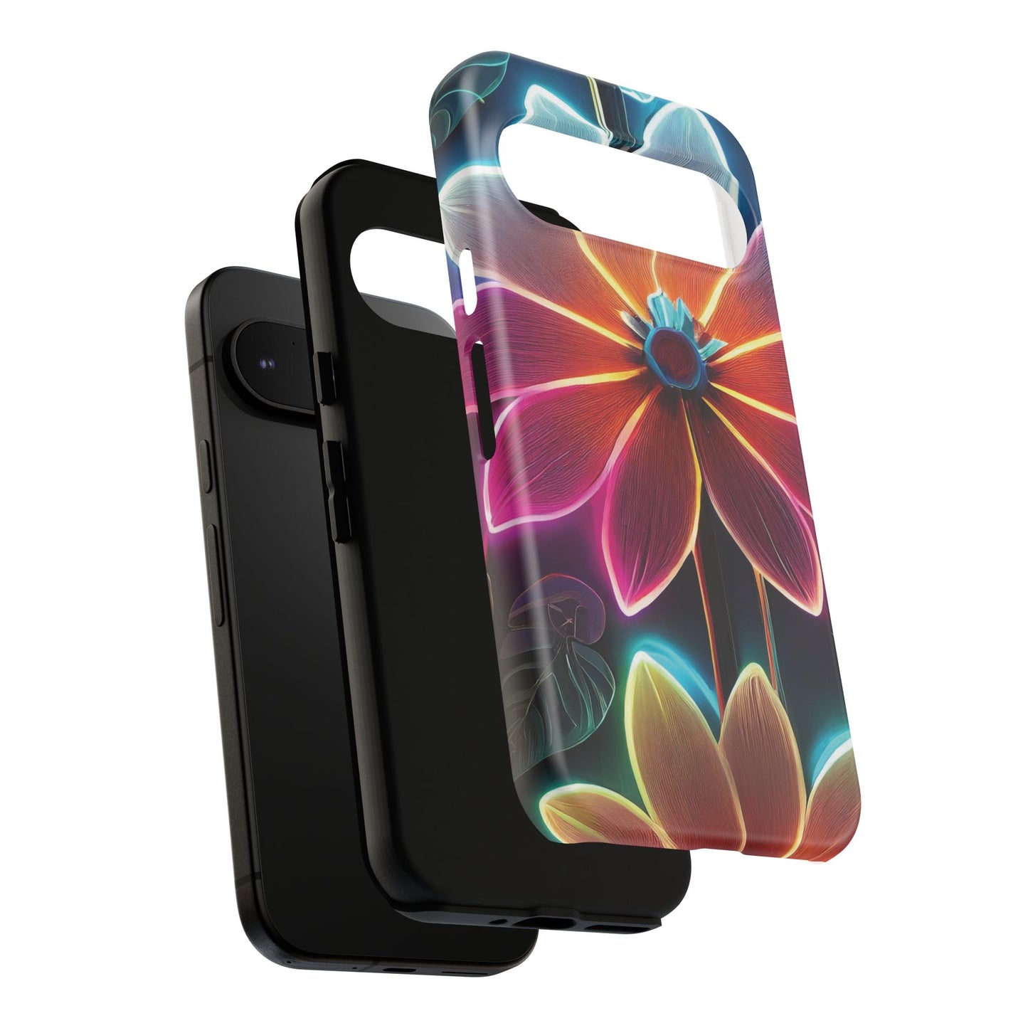 Vibrant Neon Flowers Tough Phone Case