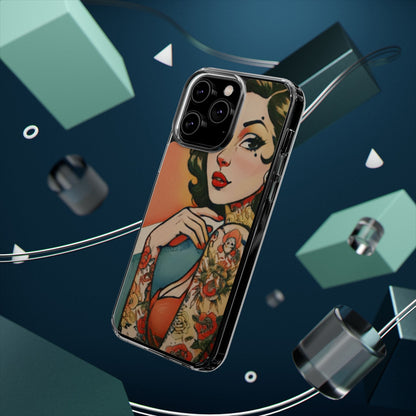 Retro Pin Up Clear Phone Case