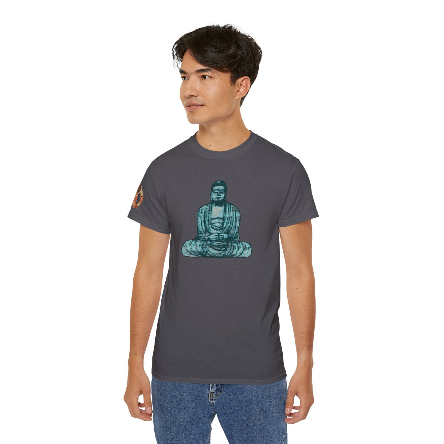 Fine Art Buddha Chalk Drawing Print Unisex Ultra Cotton Tee