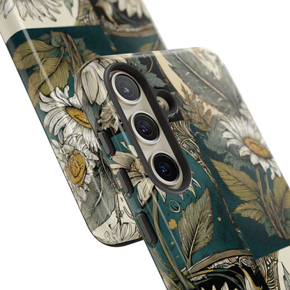Abstract Teal Daisy Tough Phone Case