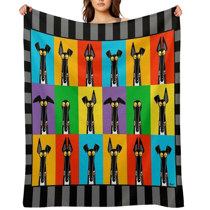 Greyhound Semaphore Throw Blanket