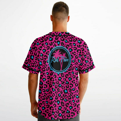 Pink and Blue Leopard Reversible Baseball Jersey