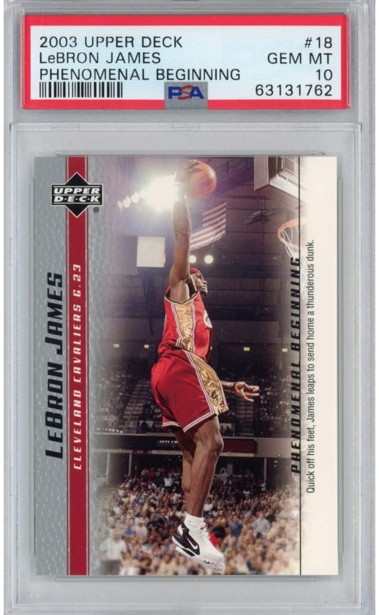 Graded 2003-04 Upper Deck UD LeBron James #18 Phenomenal Beginning Rookie RC Basketball Card PSA 10 Gem Mint