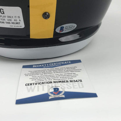 Autographed/Signed Ryan Shazier Pittsburgh Steelers Full Size FS F/S Replica Football Helmet Beckett BAS COA