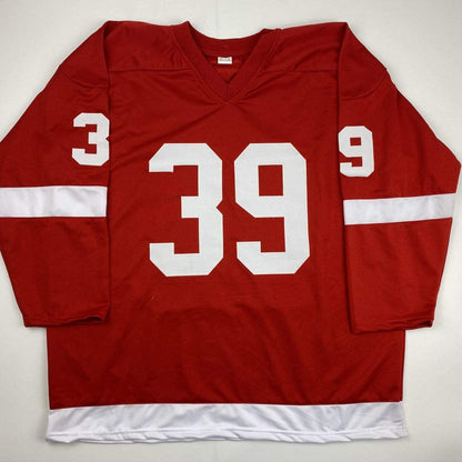 Autographed/Signed Dominik Hasek HOF 19 Detroit Red Hockey Jersey JSA COA
