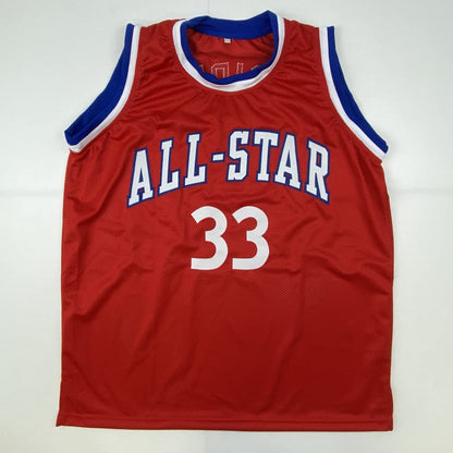 Autographed/Signed Larry Bird All-Star Game Red Basketball Jersey Beckett BAS COA