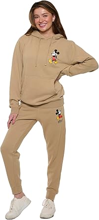 Disney Womens Mickey Minnie Mouse Hoodie Jogger Unisex Oversized Fit 2 Piece Set