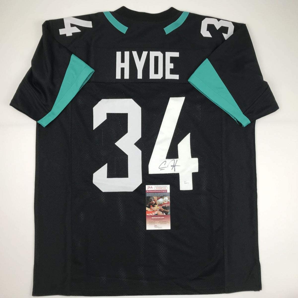 Autographed/Signed Carlos Hyde Jacksonville Black Football Jersey JSA COA