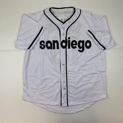 Autographed/Signed Manny Machado San Diego White Baseball Jersey Beckett BAS COA #2