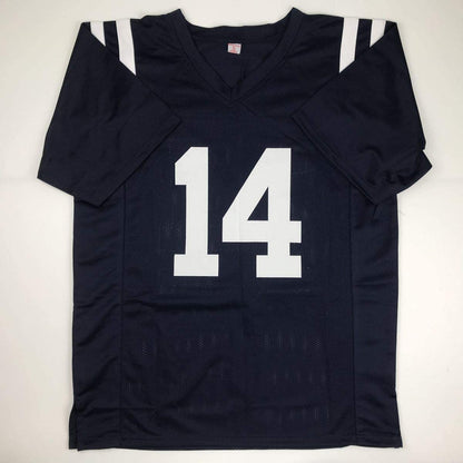 Autographed/Signed DK D.K. Metcalf Ole Miss Blue College Football Jersey JSA COA