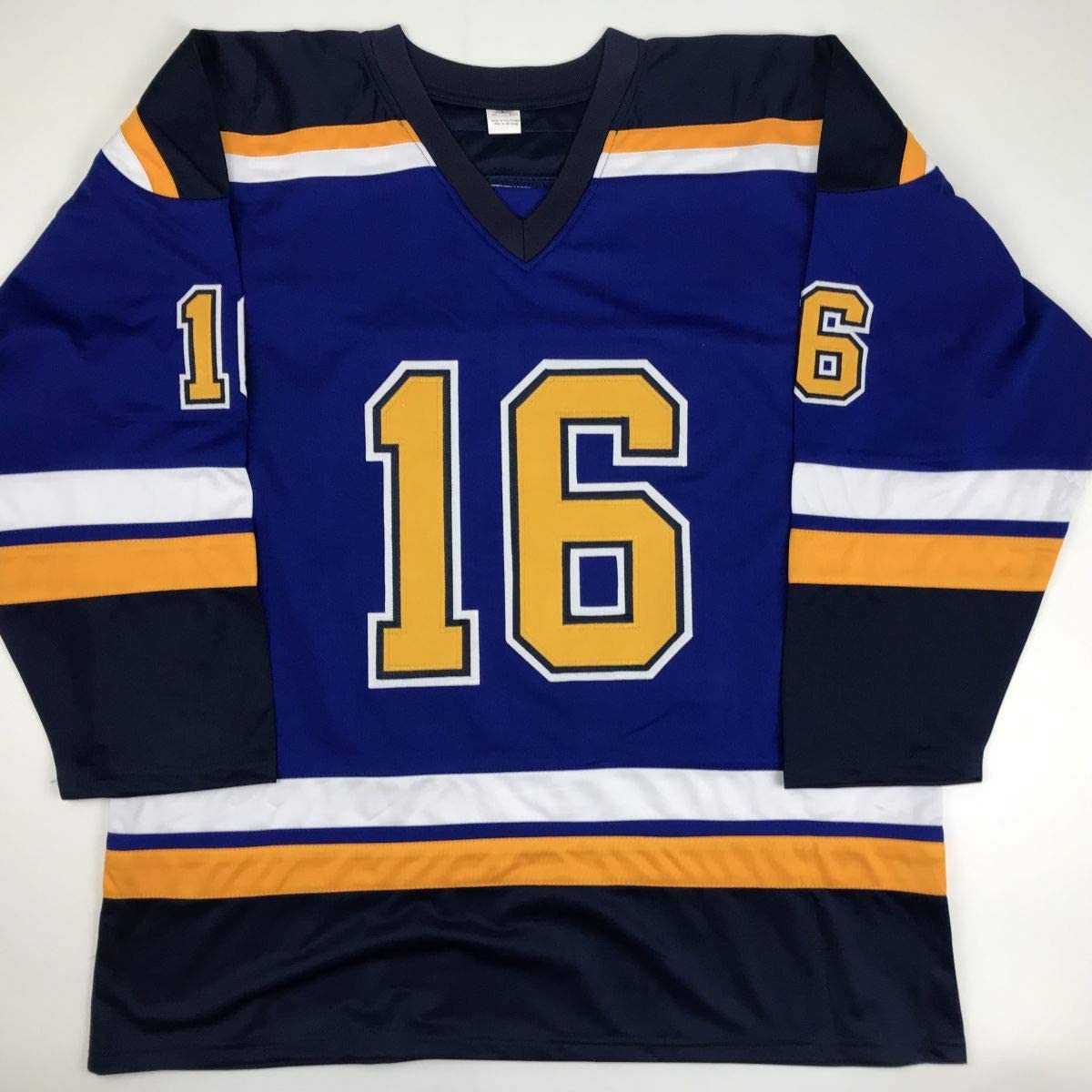 Autographed/Signed Brett Hull HOF 2009 St. Louis Blue Hockey Jersey JSA COA