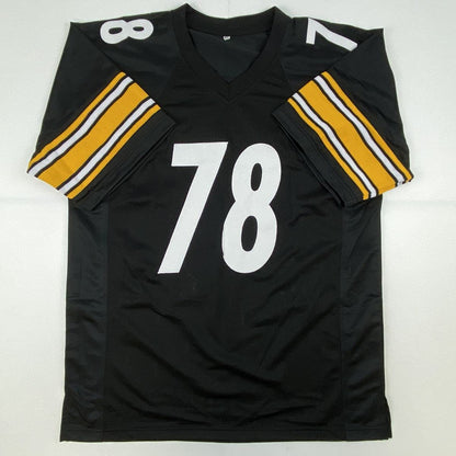 Autographed/Signed Alejandro Villanueva Pittsburgh Black Football Jersey JSA COA