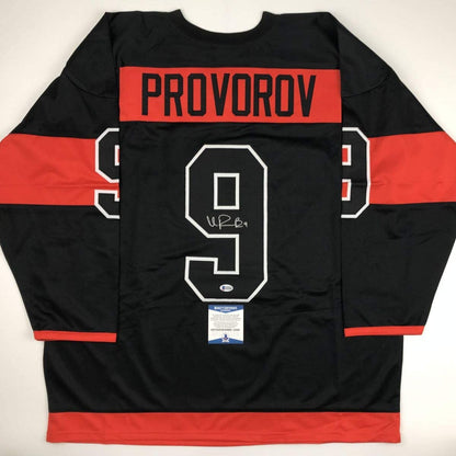 Autographed/Signed Ivan Provorov Philadelphia Black Stadium Series Hockey Jersey Beckett BAS COA