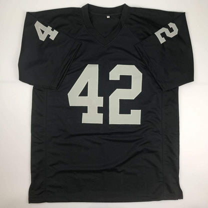 Autographed/Signed Karl Joseph Oakland Black Football Jersey Beckett BAS COA