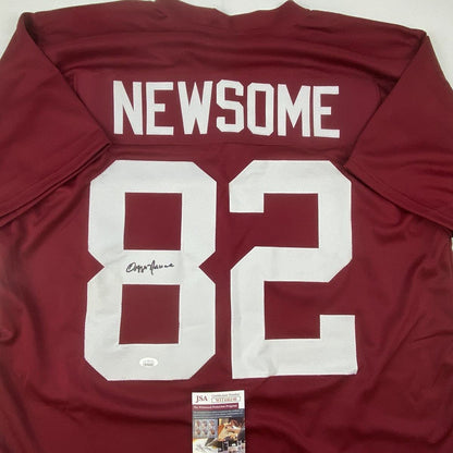 Autographed/Signed Ozzie Newsome Alabama Red College Football Jersey JSA COA