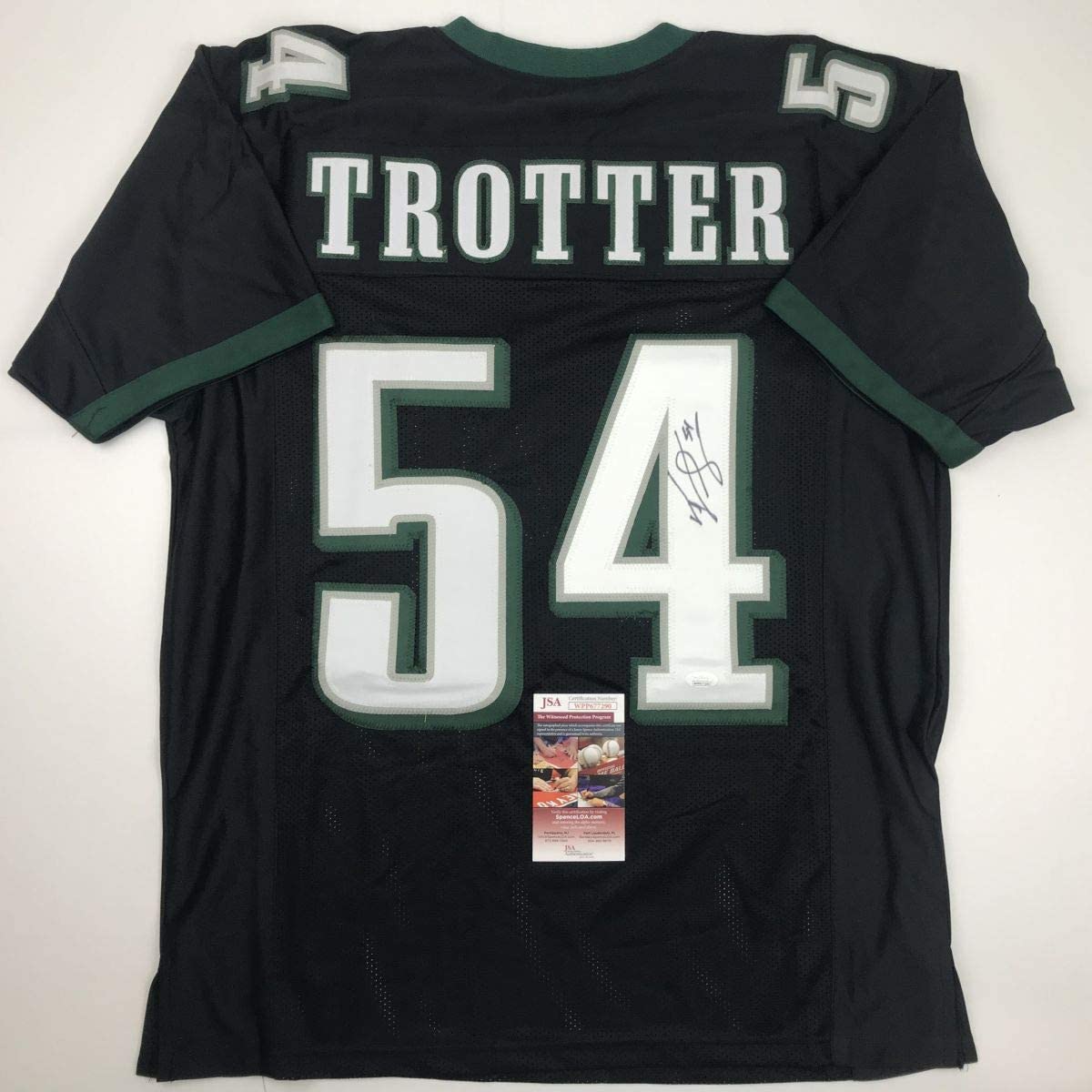 Autographed/Signed Jeremiah Trotter Philadelphia Black Football Jersey JSA COA
