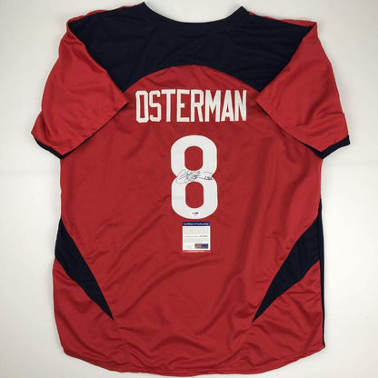 Autographed/Signed Cat Osterman USA United States Red Team Softball Jersey JSA COA