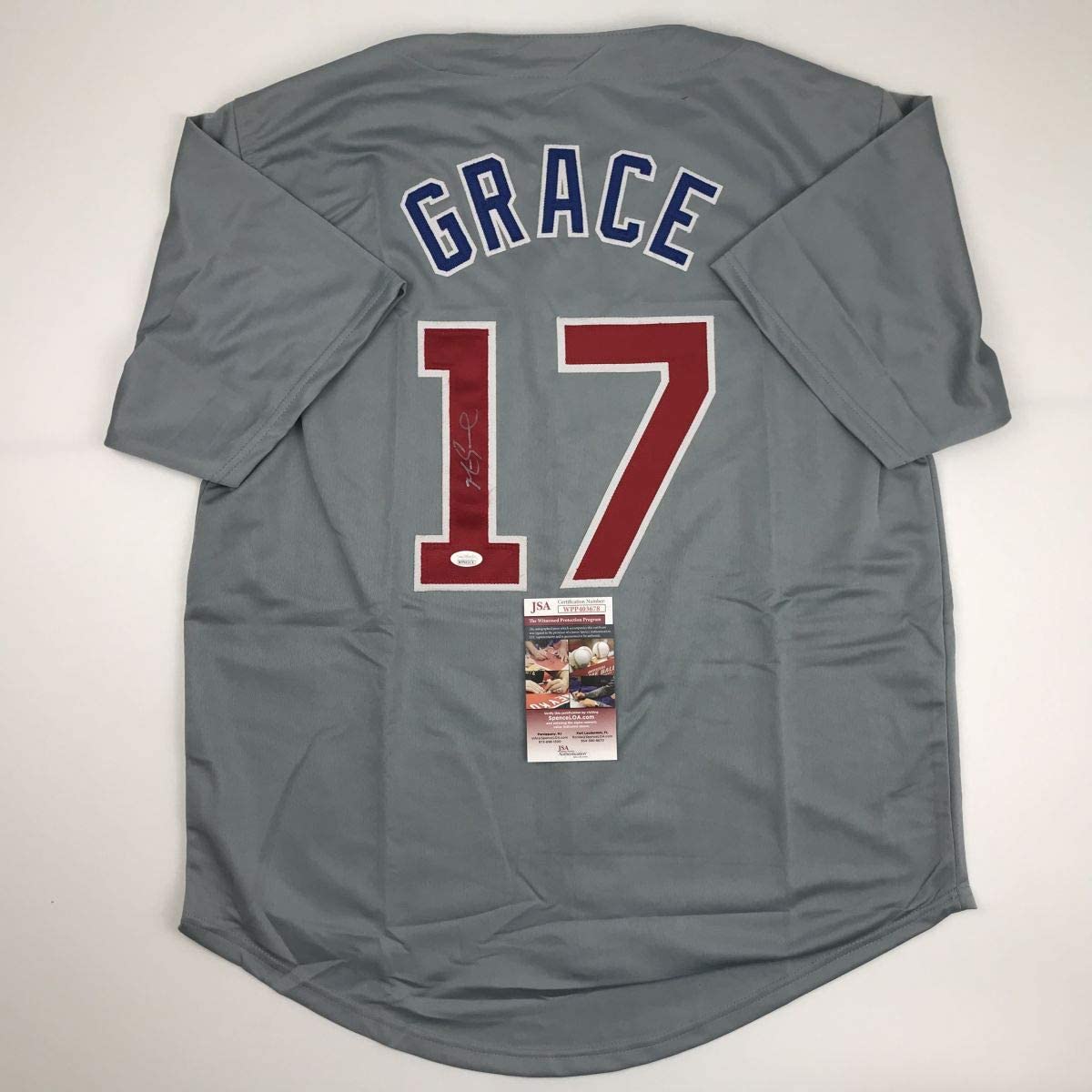 Autographed/Signed Mark Grace Chicago Grey Baseball Jersey JSA COA - Triathlete Store
