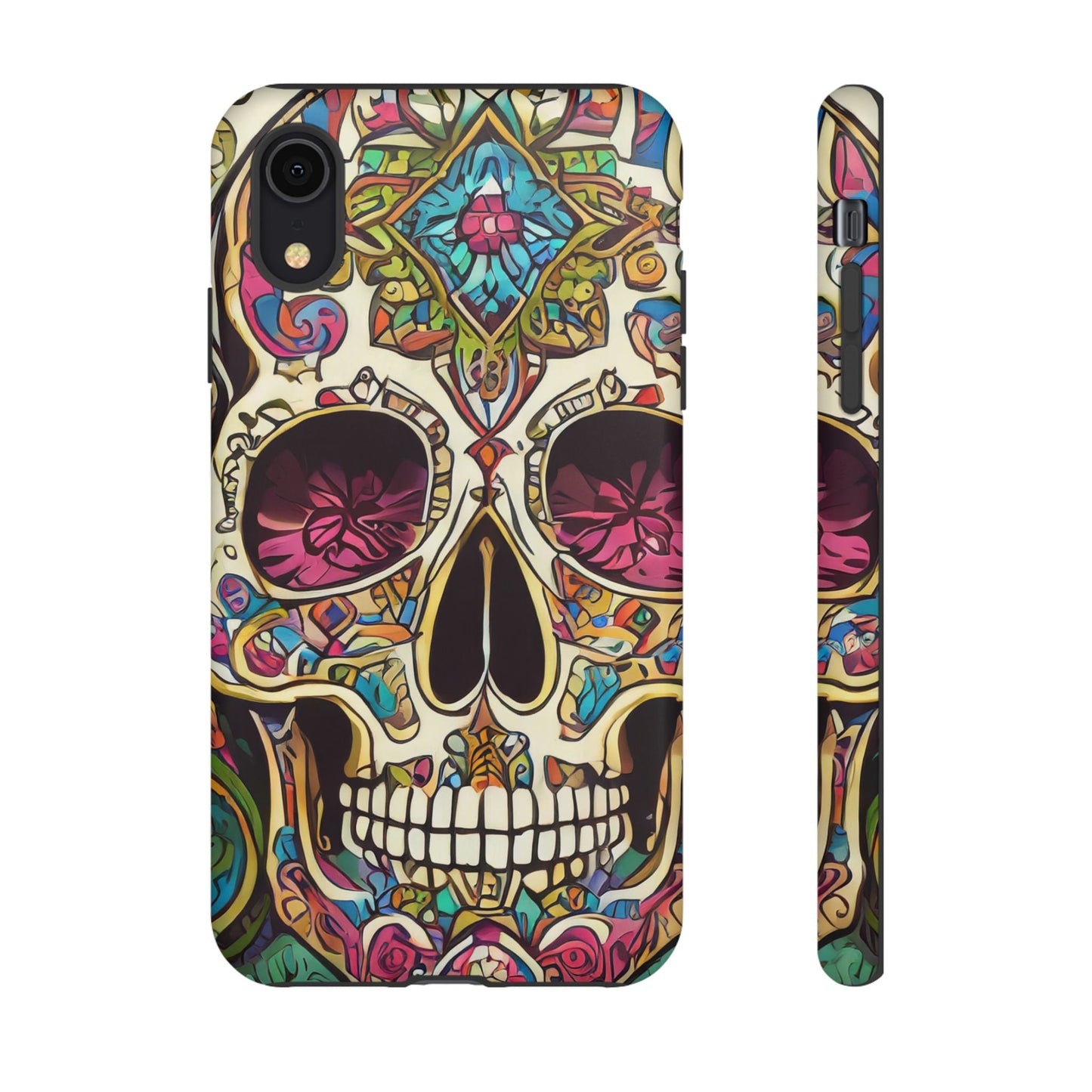 Colorful Sugar Skull Tough Phone Case