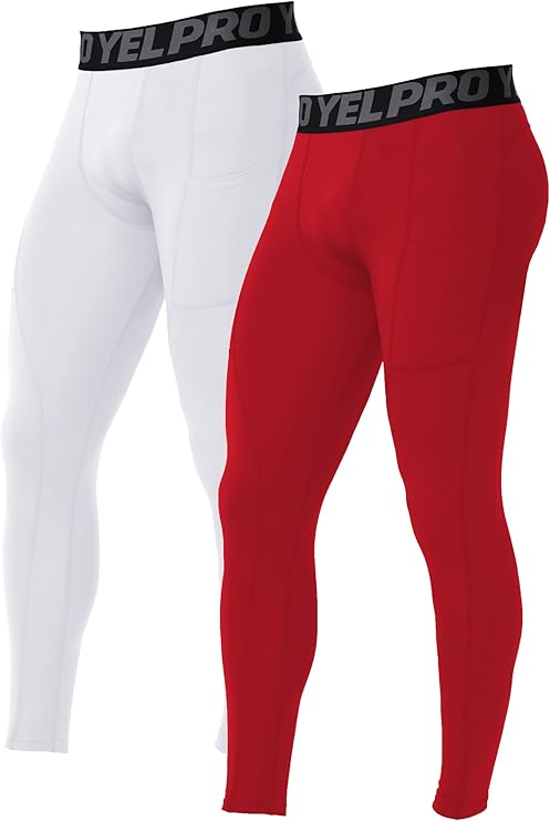 Queerier Men's Compression Pants Leggings Workout Tights Spandex Athletic Baselayer Basketball Football Pant