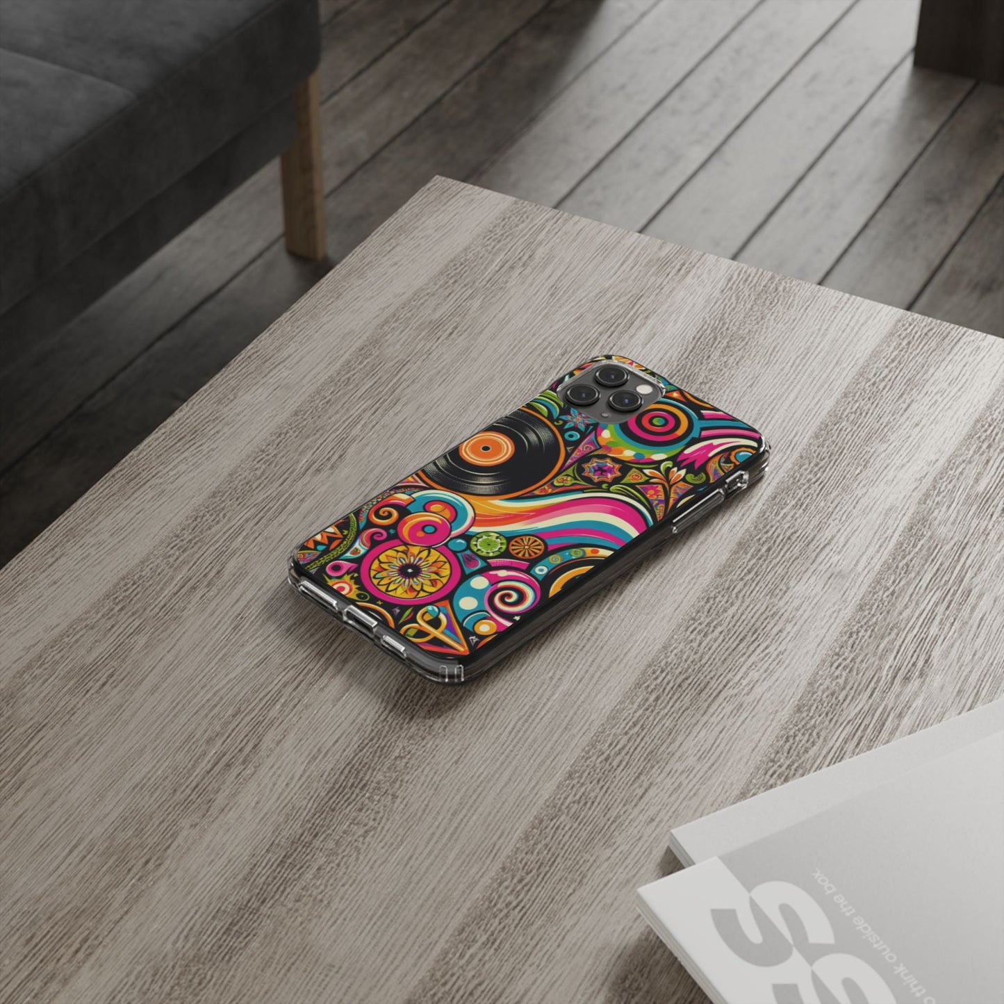 Colorful Vinyl Record Clear Phone Case