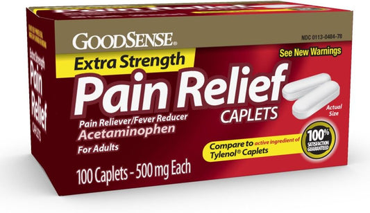 GoodSense Extra Strength Pain Relief, Acetaminophen Caplets, 500 mg, 500 Count