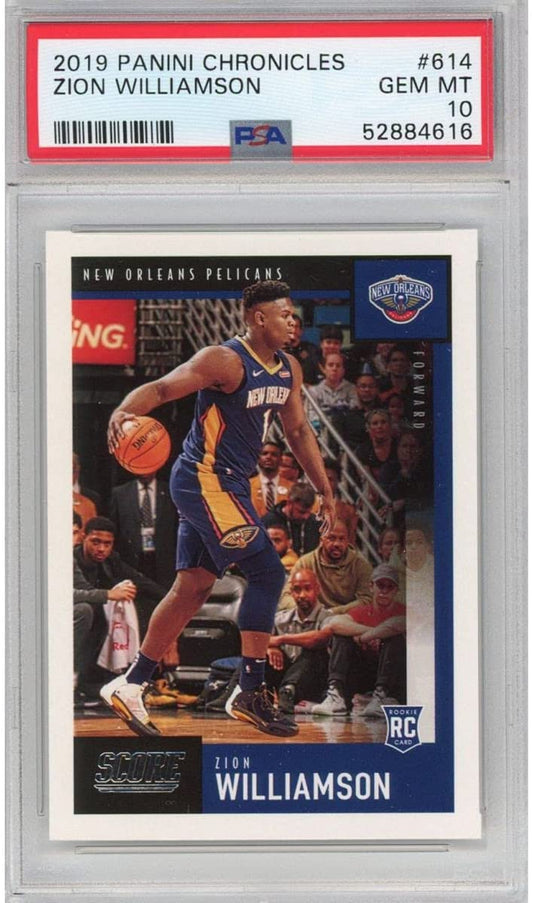 Graded 2019-20 Panini Chronicles Zion Williamson #614 Rookie RC Basketball Card PSA 10 Gem Mint